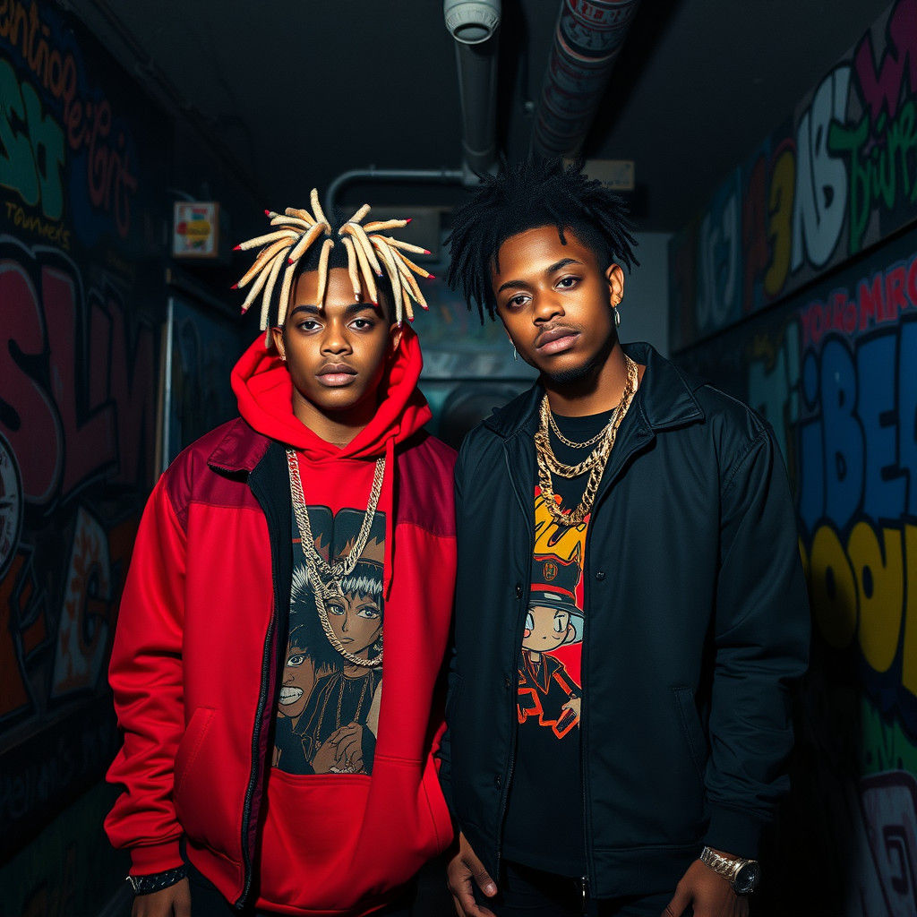 XXXTentacion and Juice WRLD in Urban Graffiti Art
