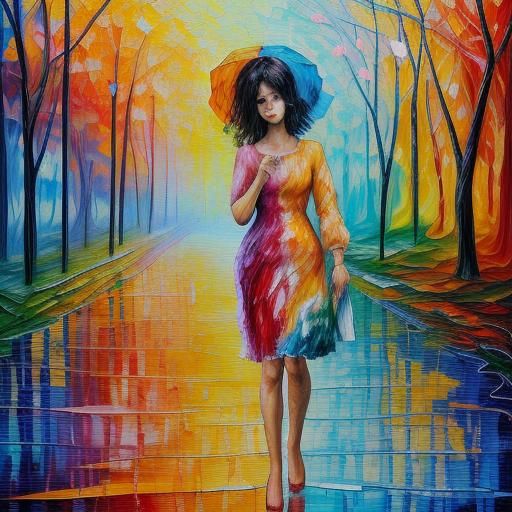 Expressionist Oil Painting of Parting in Shame