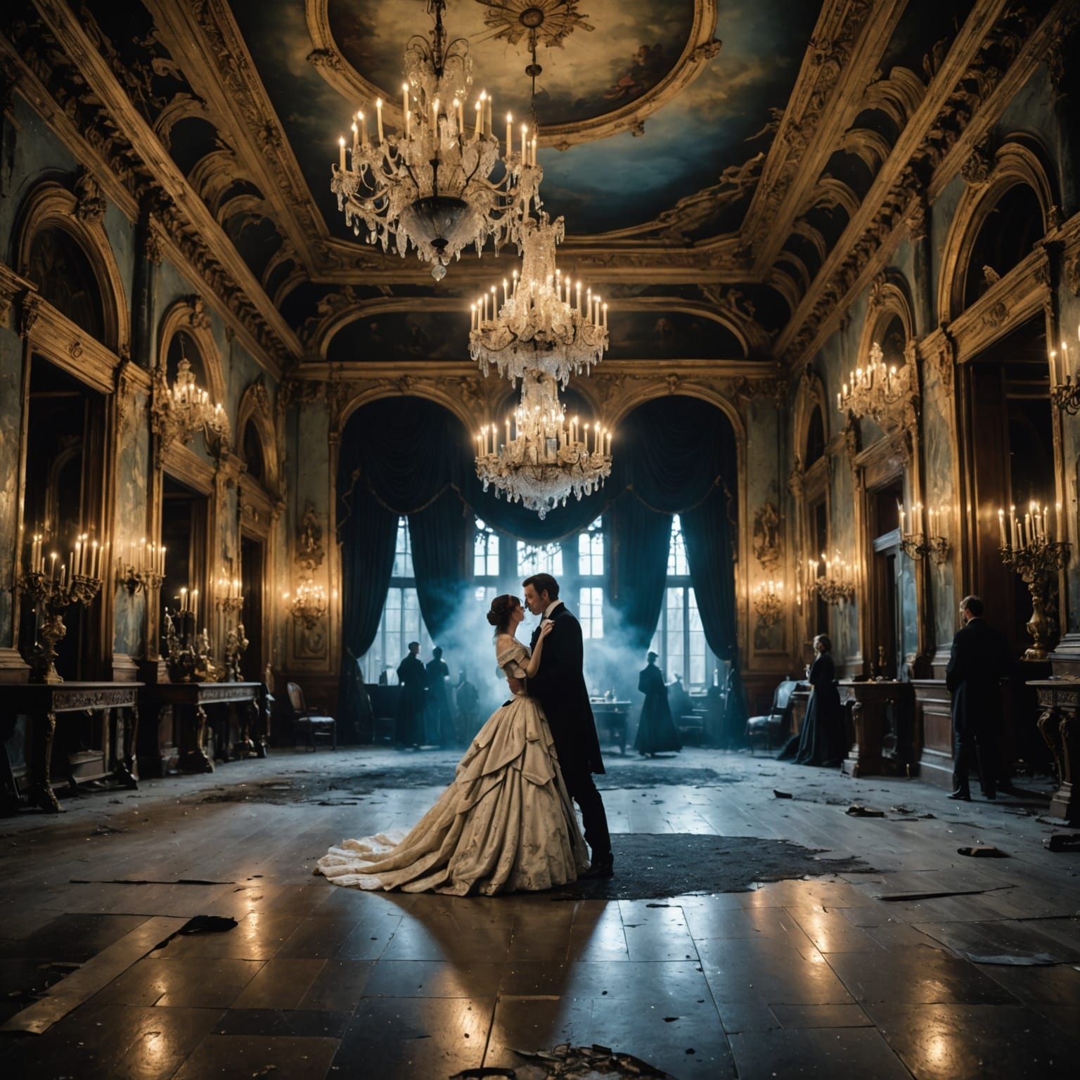 Haunted Victorian Ball: Vampires Dance in Crumbling Grand Ha...