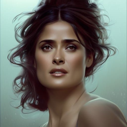 Salma Hayek Portrait in Artstation Style, 8K