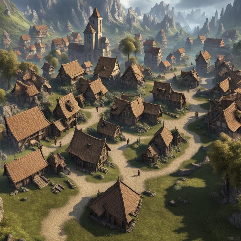 Medieval Village in 2100: A Futuristic Vision