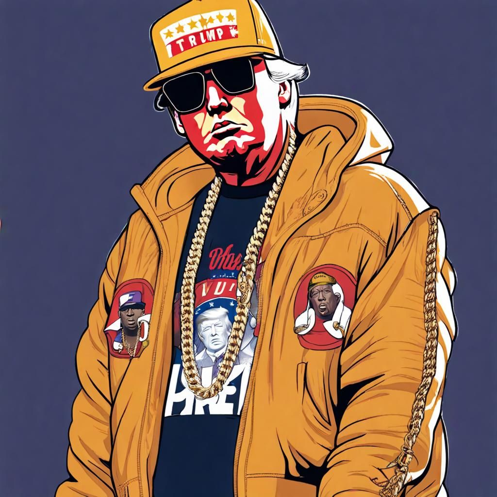 Donald Trump in Hip Hop Style AI Art