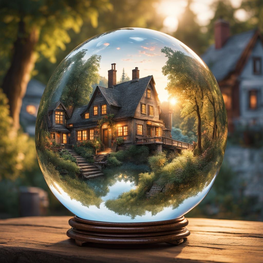 Enchanted Small Town in a Crystal Ball