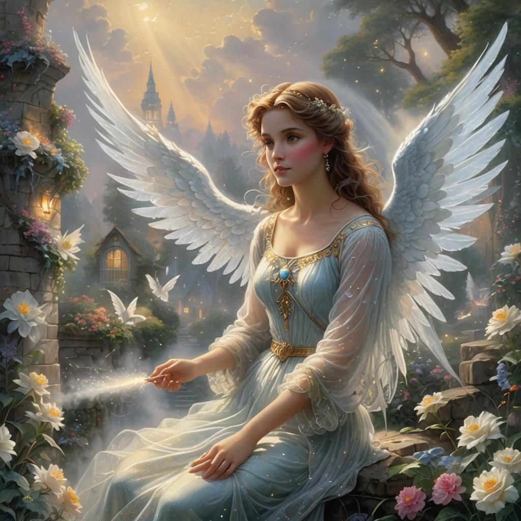 Ethereal Angel with Delicate Wings