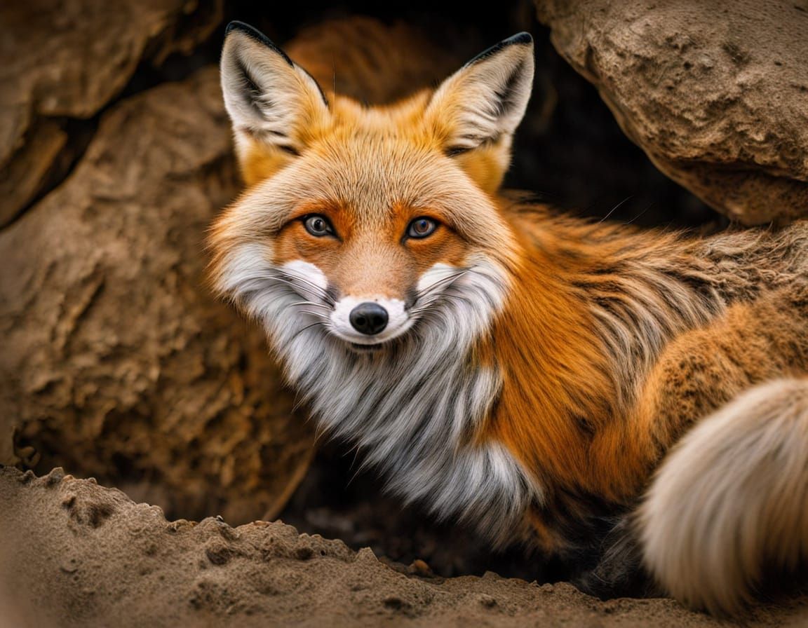 Relaxed and Contented Fox in Stunning Detail