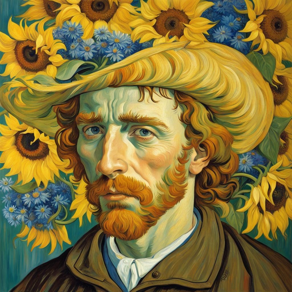 Floral Portrait in Renaissance Style