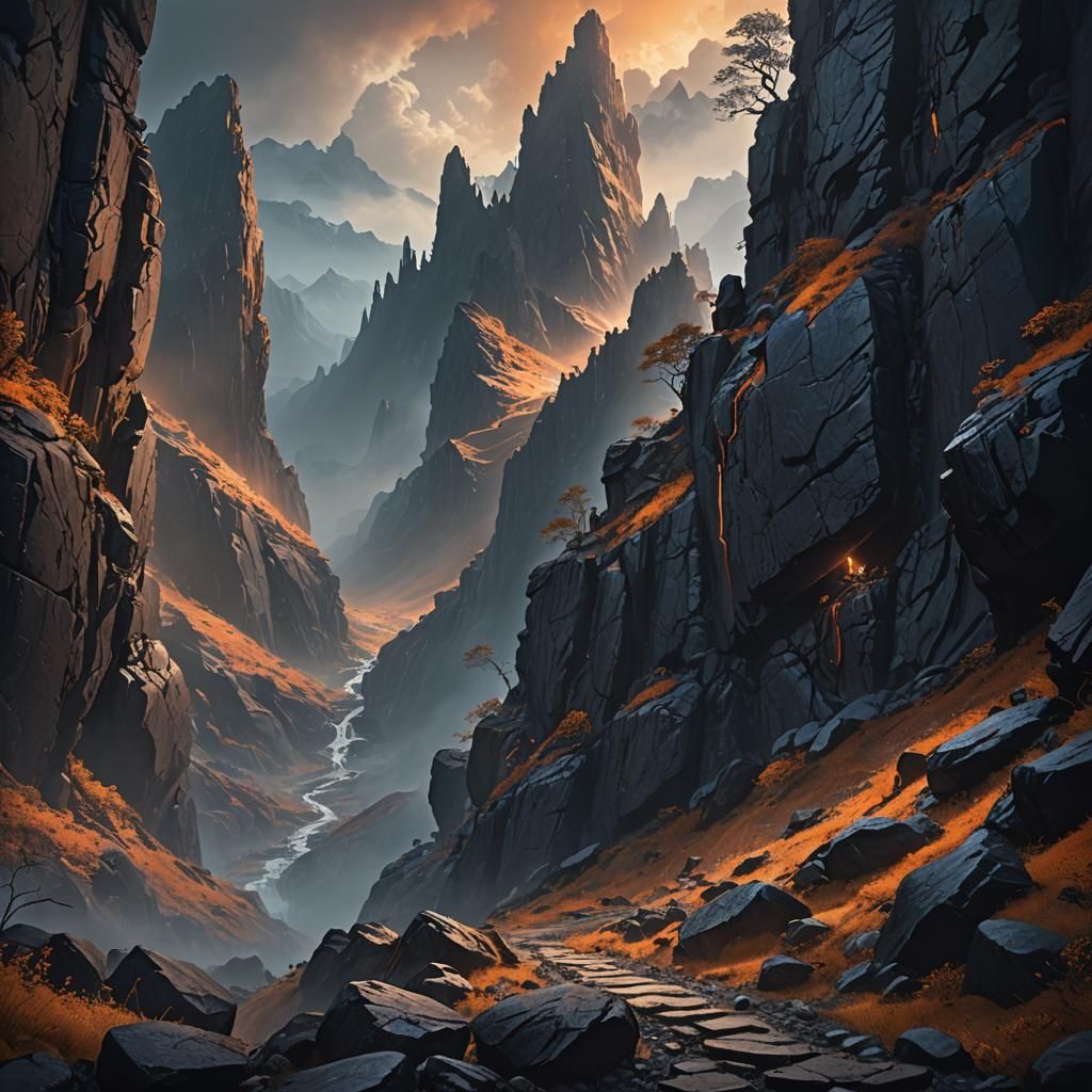 Epic Mountain Path in a Matte Painting