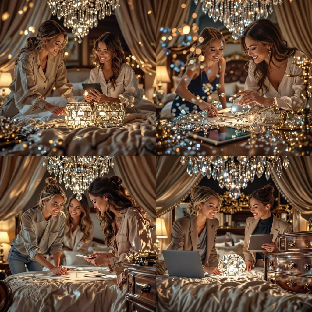 Two Designers Discussing Project in Classic Master Bedroom