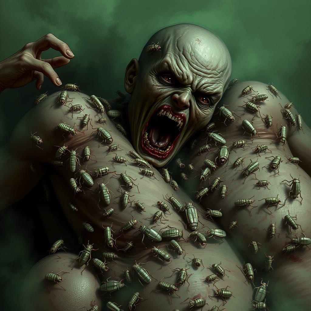 Vampire Madman Tormented by Parasitic Swarm