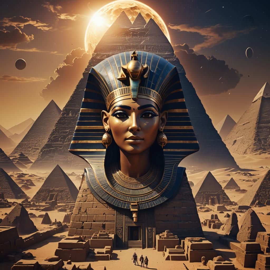 Egyptian Goddess in Total Eclipse: Fantasy Art