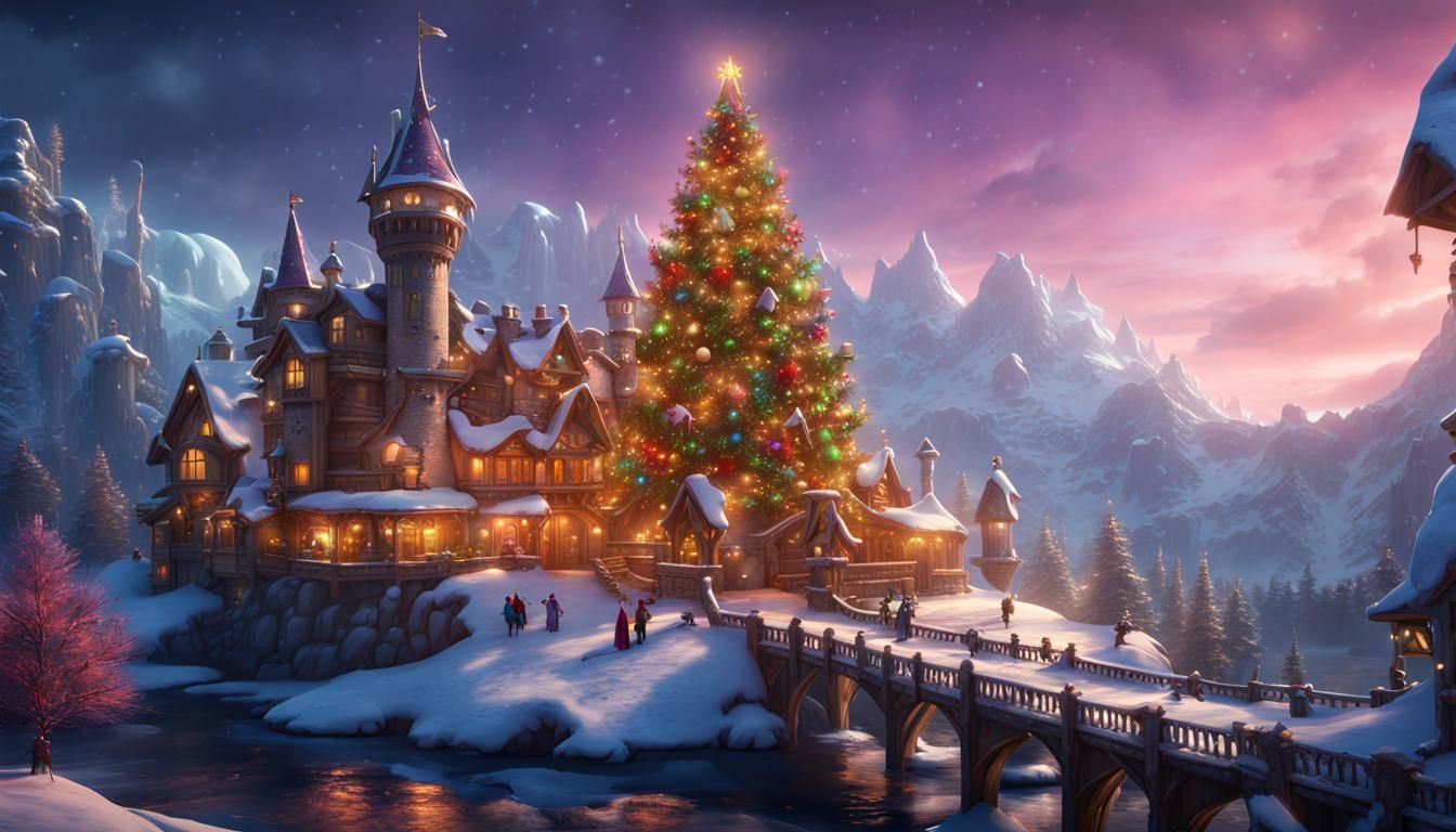 Festive Christmas Castle with Santa's Workshop