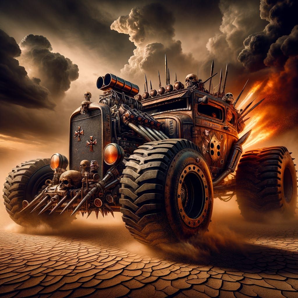 Post-Apocalyptic Hotrod Dominates Desert Wasteland in Cyberp...