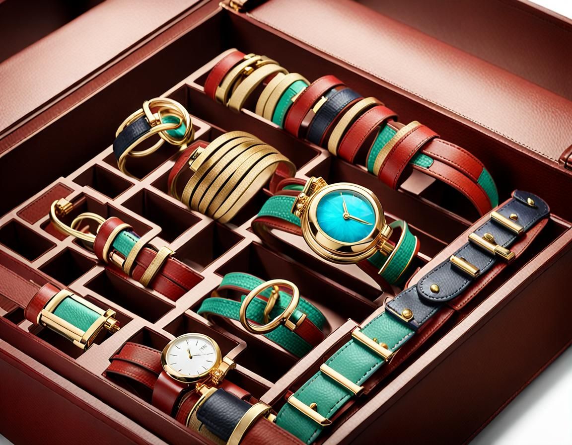 Multicolor Leather Strap Jewelry Box Collection
