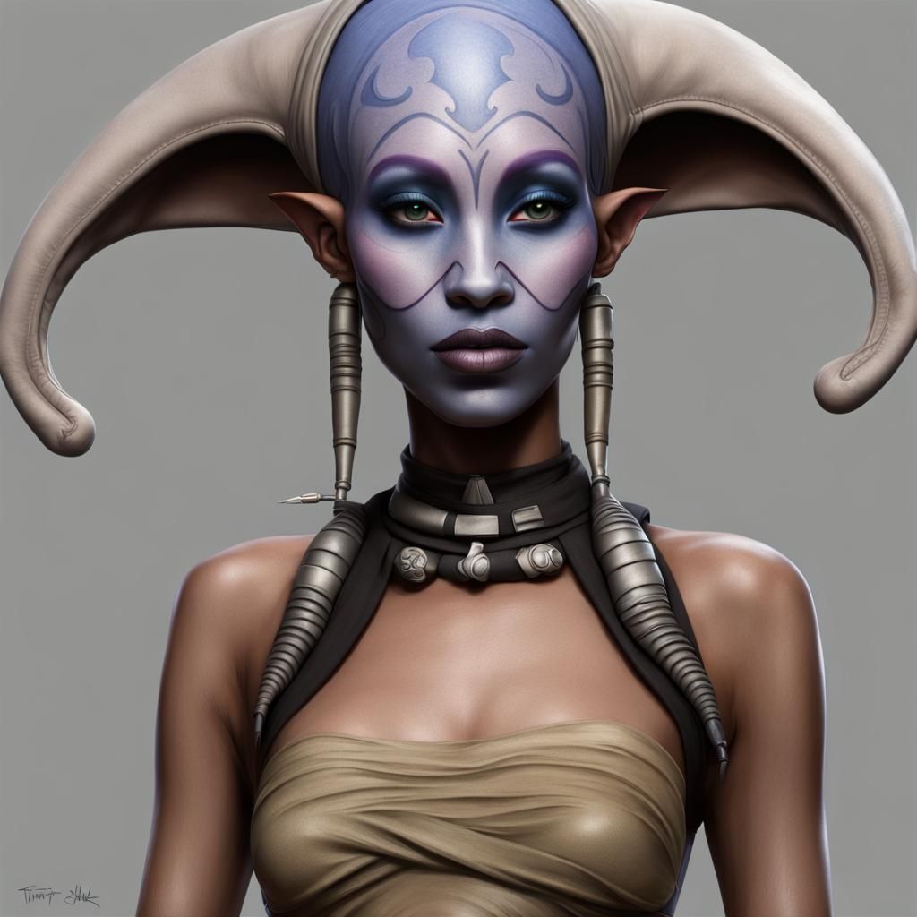 Photorealistic Twi'lek Girl from Star Wars
