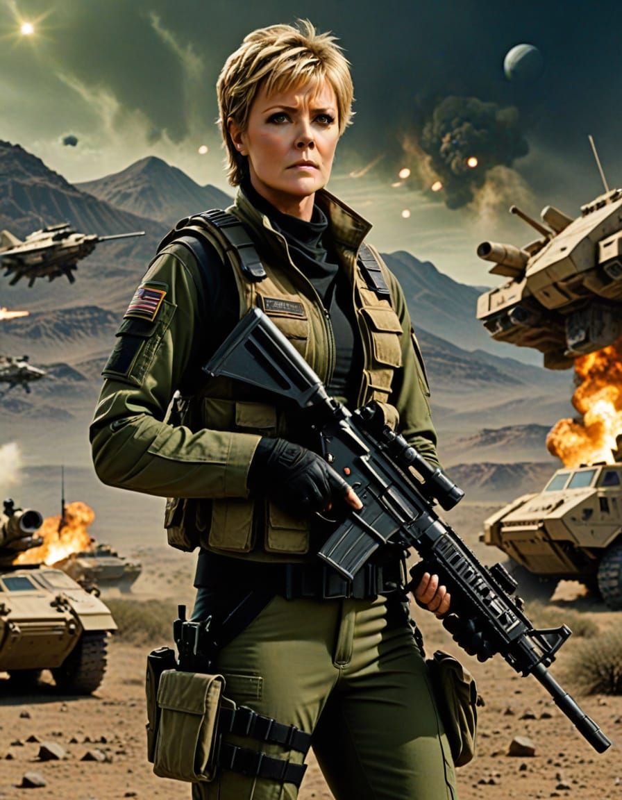 Samantha Carter in Battle Dress on Alien Planet