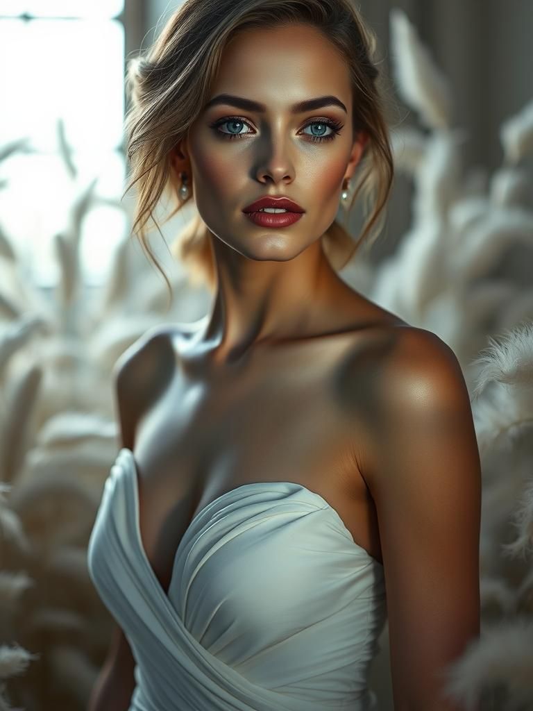 Elegant Model in Serene Fashion Photography Style