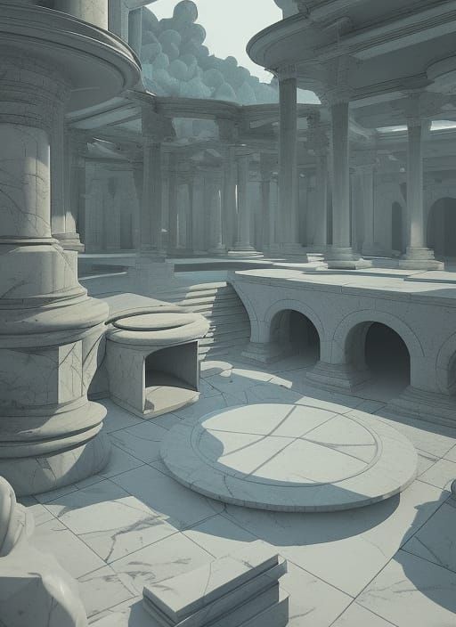 Surreal Marble Gardens Landscape