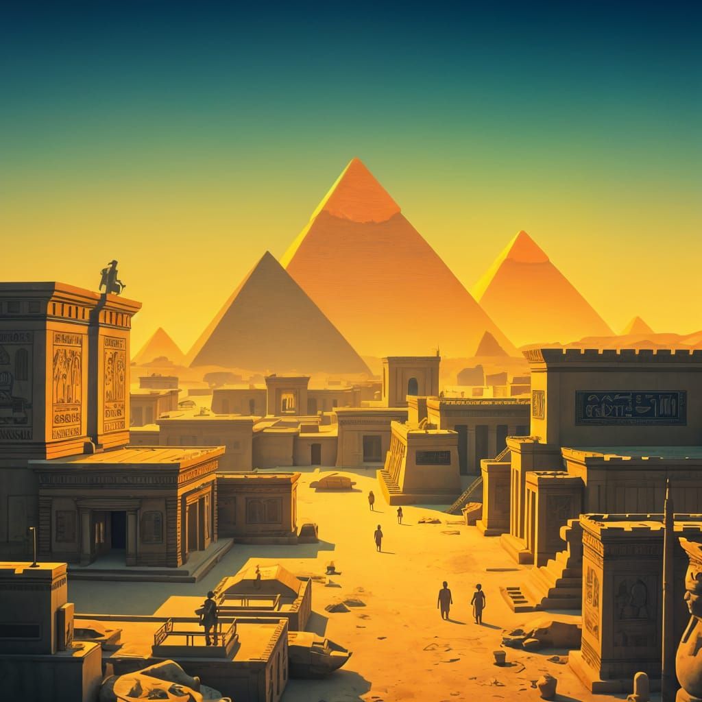 Ancient Egyptian Sand Cat in Regal Repose