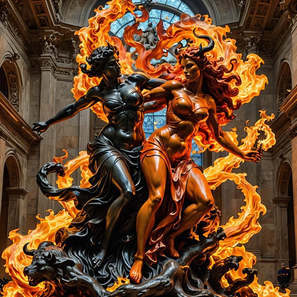 Flaming She-Devil Consuming Soul: Renaissance Sculpture