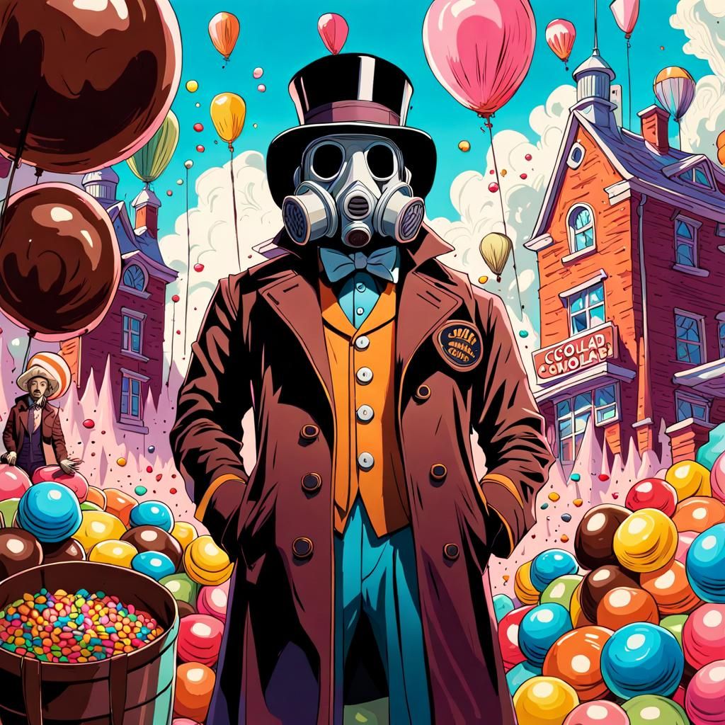 Candy Wonderland: Willy Wonka in Physcopunk Style