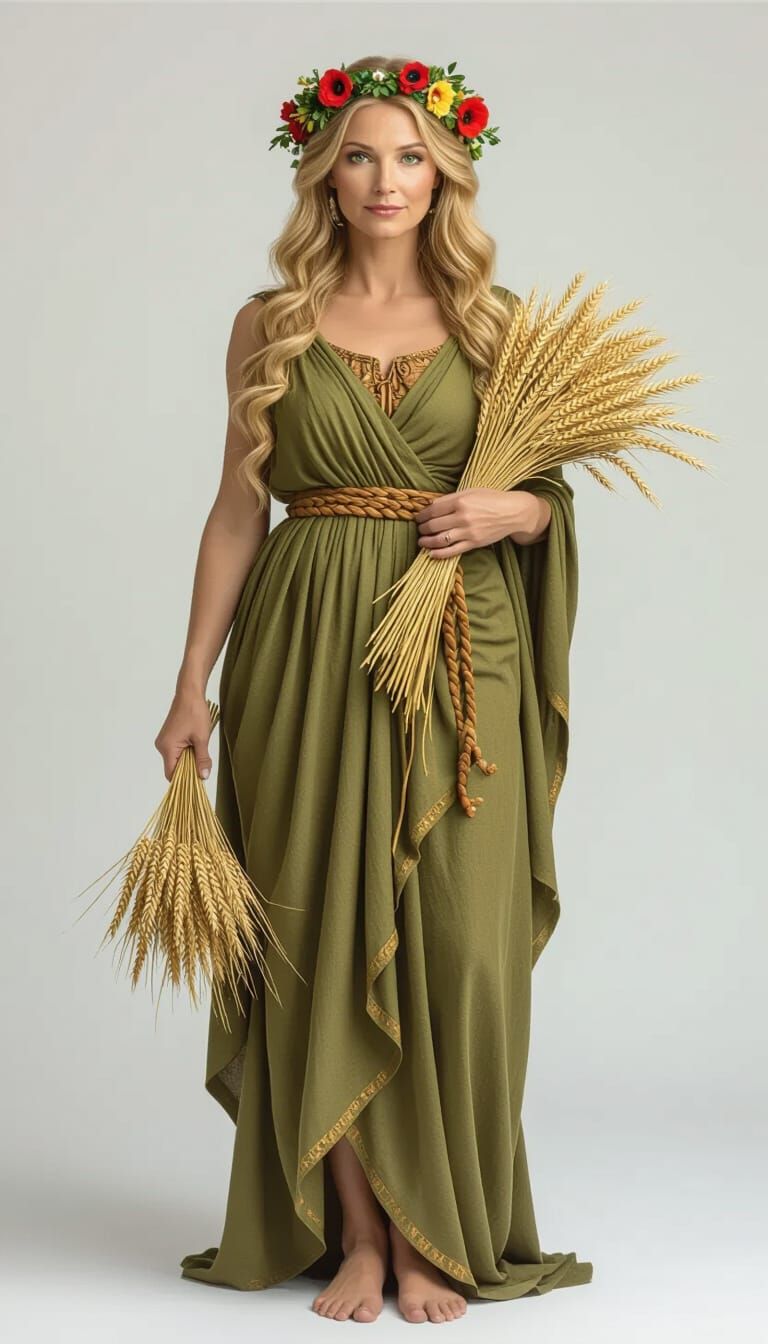 Demeter, Goddess of Agriculture, Photorealistic Portrait