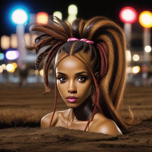 Iridescent Woman's Face with Baroque Tapestry Elements