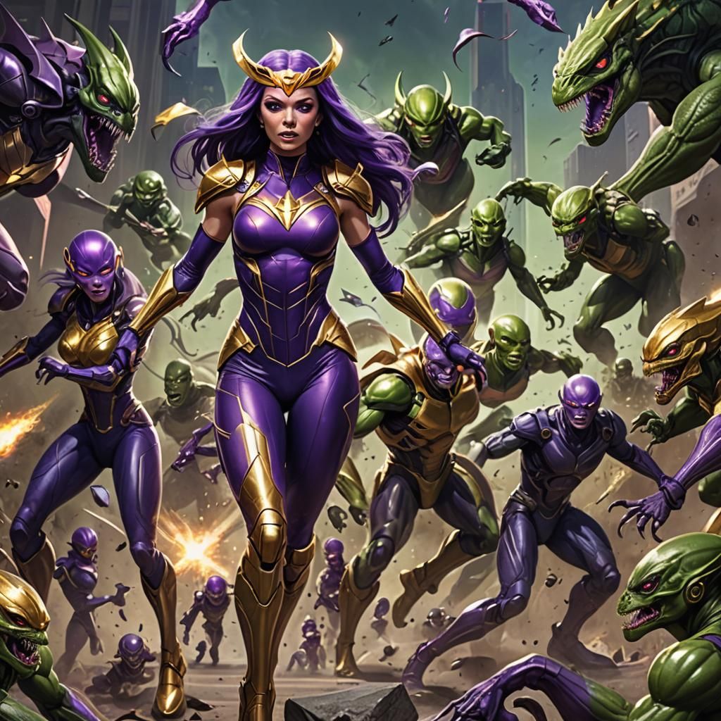 Superheroine Blasts Aliens with Psychic Powers