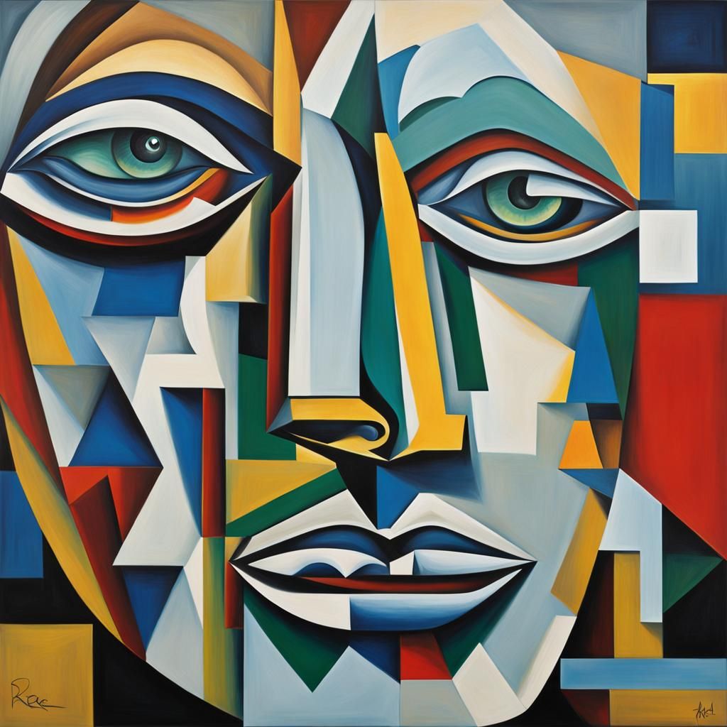 Rebecca Ferguson in Cubist Oil Painting Style