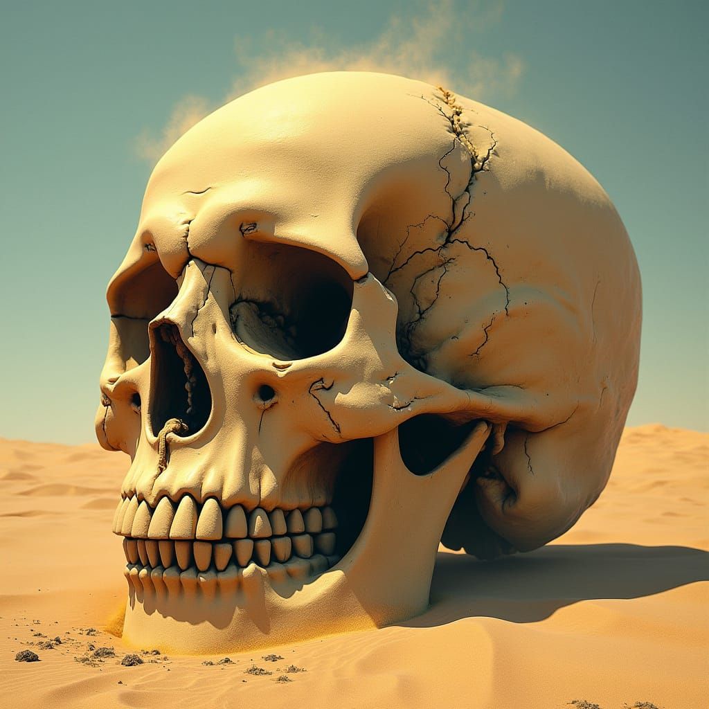 Desert Skull Vortex: Surreal Landscape