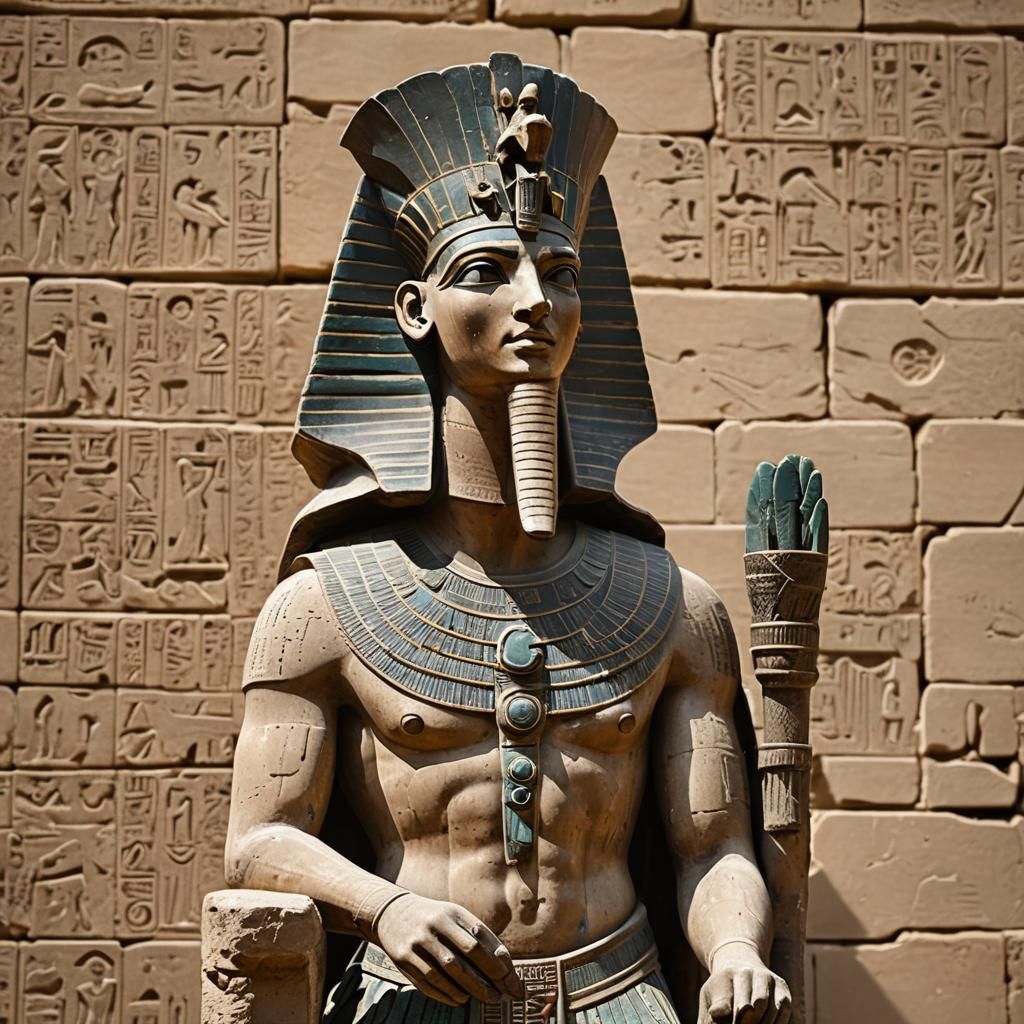 Horus Statue Holding Dendera Light Source