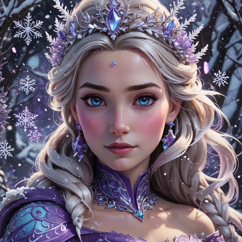 Queen Elsa in Purple Snow, Concept Art