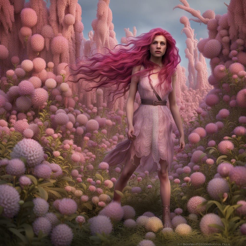 Fantasy Portrait of a Child with Pink Hair
