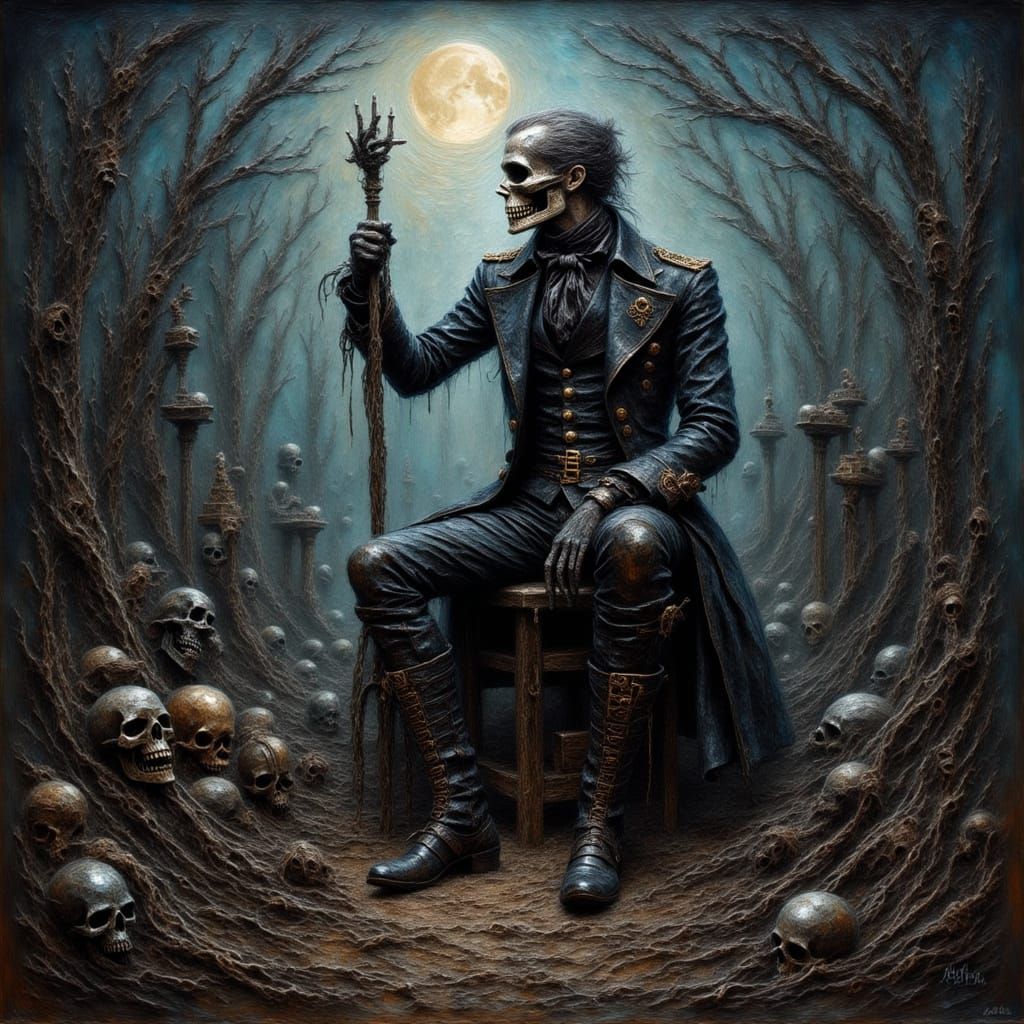 Macabre Graveyard Scene