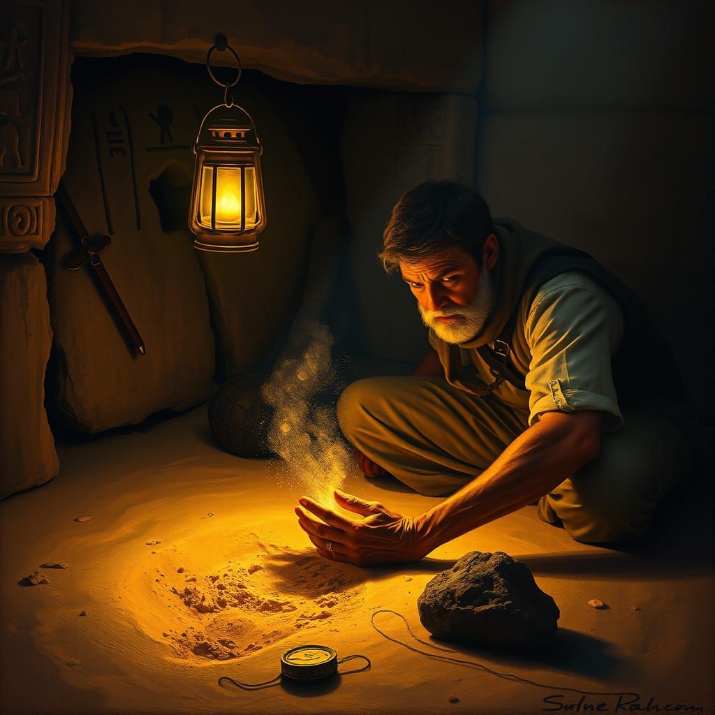 Archaeologist Discovers Golden Amulet in Ancient Tomb