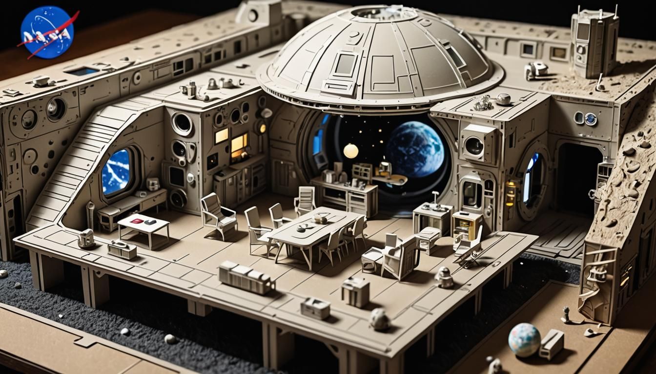 Futuristic Paper-Craft NASA Moon Habitat