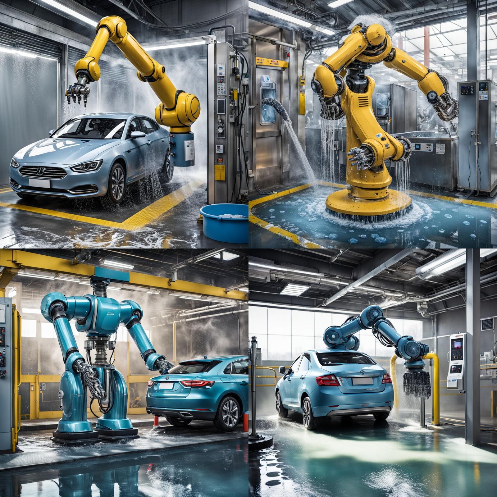 Industrial Robot Arm at Car Wash