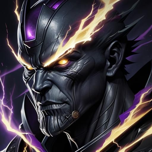 Damaged Spine of Thanos in Manga Style