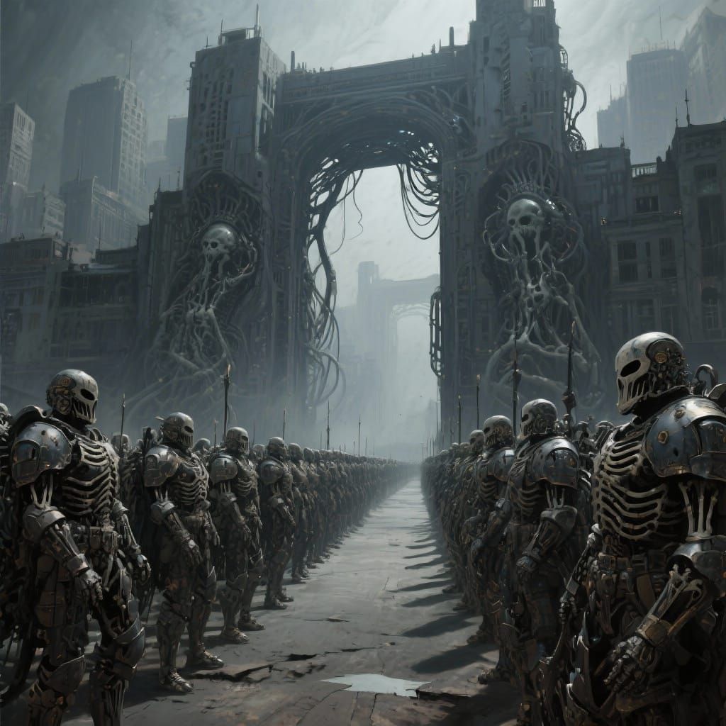 Army Outside an Abandoned City