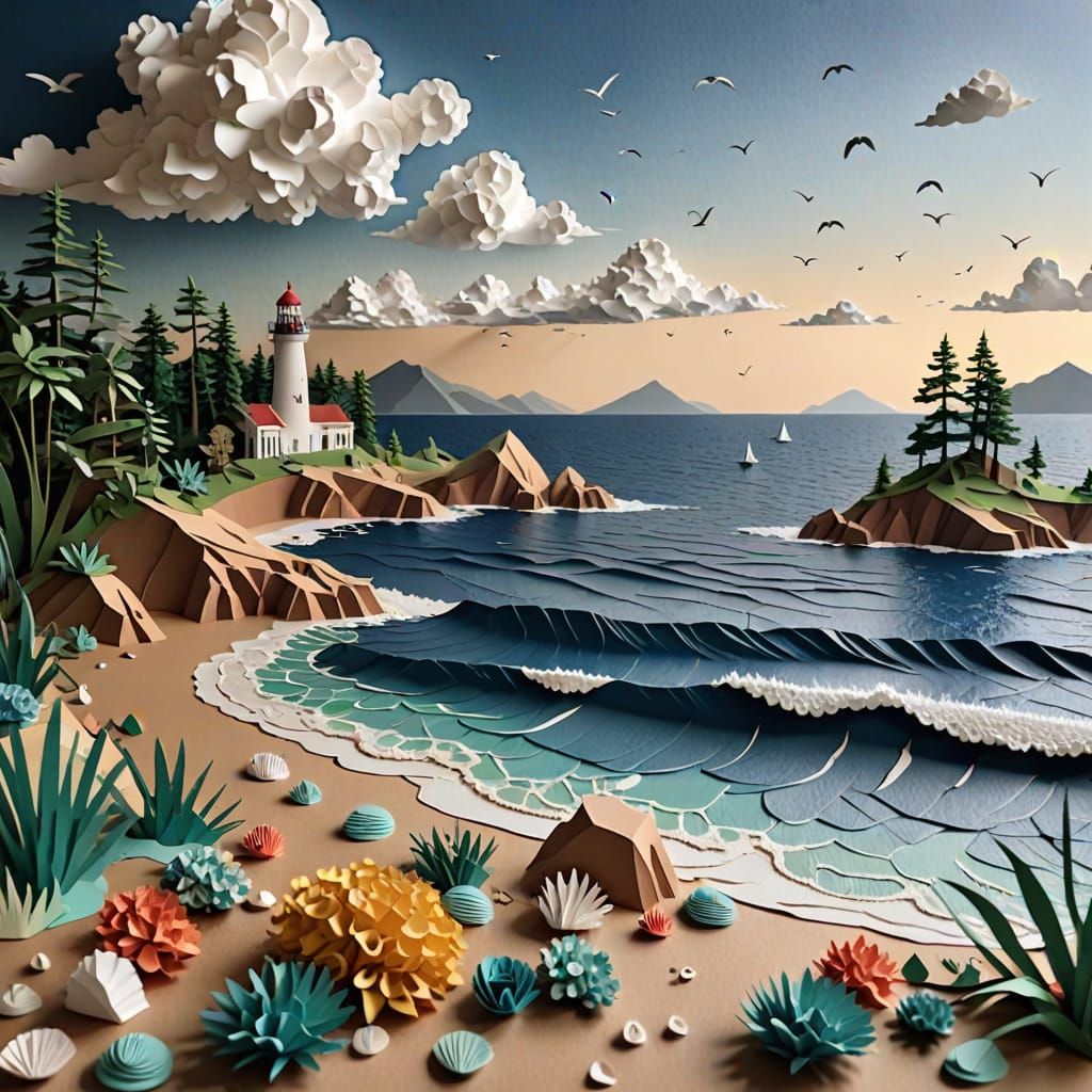 Paper Seascape: A Vivid Ocean Creation