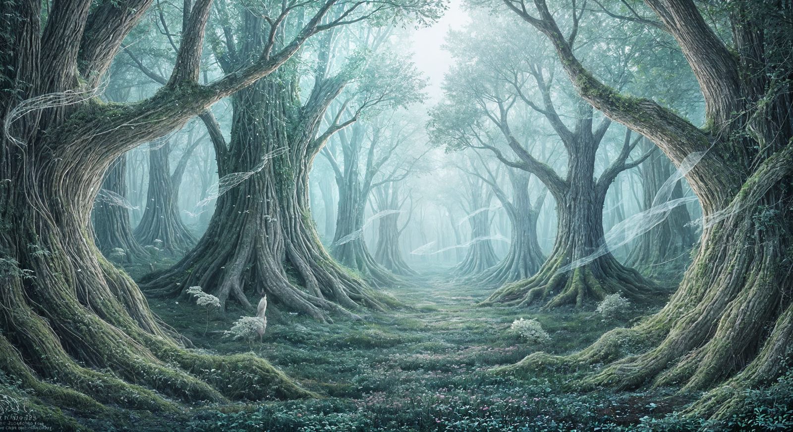 Mystical Forest of Code in Sumi-e Style