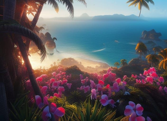 Coastal Sunset: Intricate Oil Painting in Baroque Style