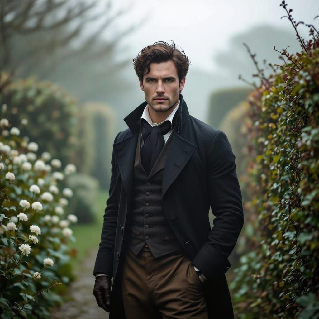 Misty Cornwall Garden: A Regency Portrait