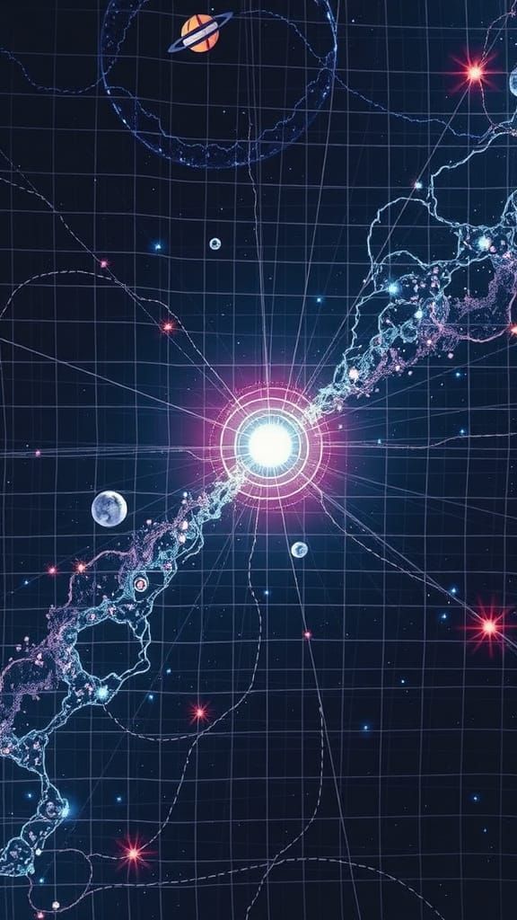 Cosmic Grid in Vibrant Colors