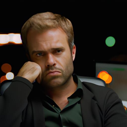 Product Manager Portrait in Dark Office, Bokeh Lighting