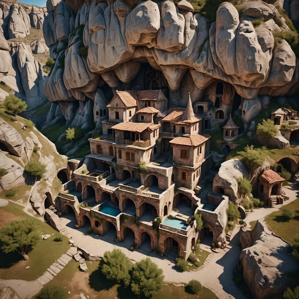 Cappadocia Underground House: Fantasy Concept Art