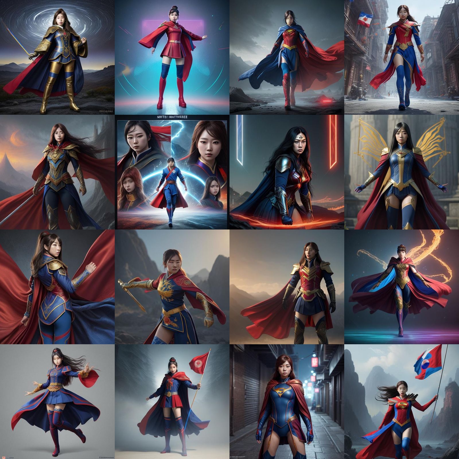 Korean Super Heroine Portrait in Detailed Digital Painting