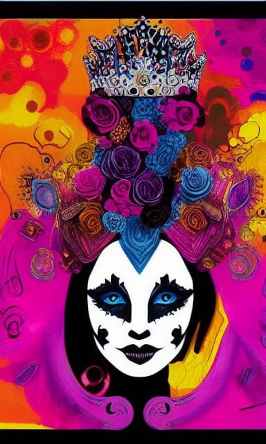 Stunning Princess in Rorschach Pen Art