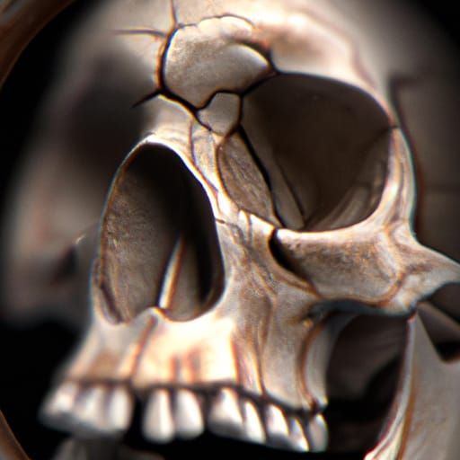 Hyperrealistic Human Skull with Sharpened Blade Teeth