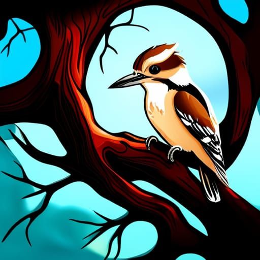 Kookaburra in Gum Tree: Abstract Art