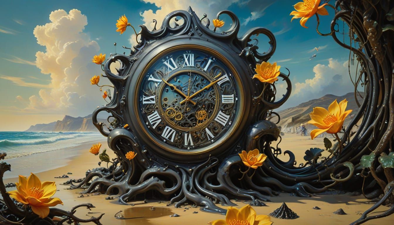 Surrealist Beach Clockwork Nightmare